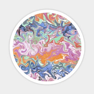 Liquid Graffiti Marbled Pattern Magnet